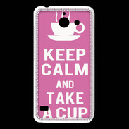 Coque Huawei Y550 Keep Calm Take a cup Rose