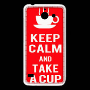 Coque Huawei Y550 Keep Calm Take a cup Rouge