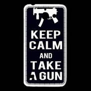 Coque Huawei Y550 Keep Calm Take a gun Noir