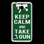 Coque Huawei Y550 Keep Calm Take a gun Vert