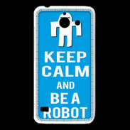 Coque Huawei Y550 Keep Calm Be a Robot Cyan