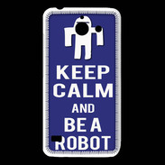 Coque Huawei Y550 Keep Calm Be a Robot Bleu