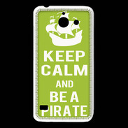 Coque Huawei Y550 Keep Calm Be a Pirate Vert pomme