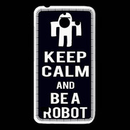 Coque Huawei Y550 Keep Calm Be a Robot Noir