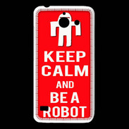 Coque Huawei Y550 Keep Calm Be a Robot Rouge