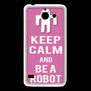 Coque Huawei Y550 Keep Calm Be a Robot Rose
