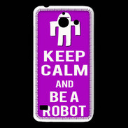 Coque Huawei Y550 Keep Calm Be a Robot Violet