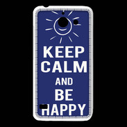 Coque Huawei Y550 Keep Calm Be Happy Bleu
