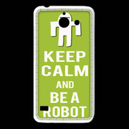 Coque Huawei Y550 Keep Calm Be a Robot Vert pomme
