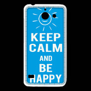 Coque Huawei Y550 Keep Calm Be Happy Cyan