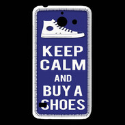 Coque Huawei Y550 Keep Calm Buy Shoes Bleu