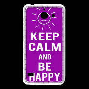 Coque Huawei Y550 Keep Calm Be Happy Violet