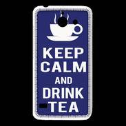 Coque Huawei Y550 Keep Calm Drink Tea Bleu