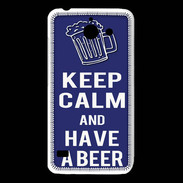 Coque Huawei Y550 Keep Calm Have a beer Bleu