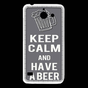 Coque Huawei Y550 Keep Calm Have a beer Gris
