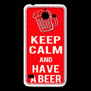 Coque Huawei Y550 Keep Calm Have a beer Rouge