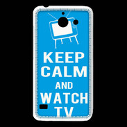 Coque Huawei Y550 Keep Calm Watch TV Cyan