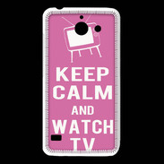 Coque Huawei Y550 Keep Calm Watch TV Rose