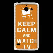 Coque Huawei Y550 Keep Calm Watch TV Orange