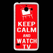 Coque Huawei Y550 Keep Calm Watch TV Rouge