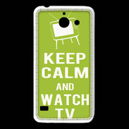 Coque Huawei Y550 Keep Calm Watch TV Vert pomme