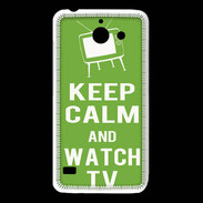 Coque Huawei Y550 Keep Calm Watch TV Vert