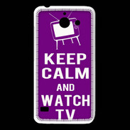 Coque Huawei Y550 Keep Calm Watch TV Violet