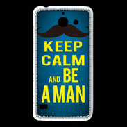 Coque Huawei Y550 Keep Calm Be a Man Bleu