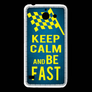 Coque Huawei Y550 Keep Calm and Be Fast Bleu