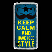 Coque Huawei Y550 Keep Calm and Have a good Style Bleu