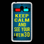 Coque Huawei Y550 Keep Calm and See your life 3D Bleu