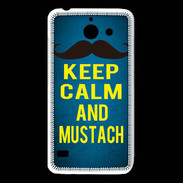 Coque Huawei Y550 Keep Calm and Mustach Bleu