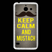 Coque Huawei Y550 Keep Calm and Mustach Gris