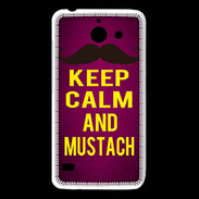 Coque Huawei Y550 Keep Calm and Mustach Rose