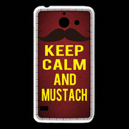 Coque Huawei Y550 Keep Calm and Mustach Rouge