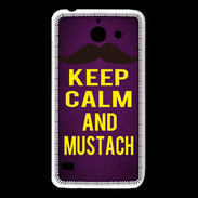 Coque Huawei Y550 Keep Calm and Mustach Violet