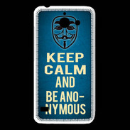Coque Huawei Y550 Keep Calm and Be Anonymous Bleu