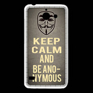 Coque Huawei Y550 Keep Calm and Be Anonymous Gris