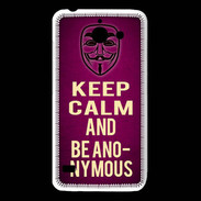 Coque Huawei Y550 Keep Calm and Be Anonymous Rose