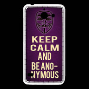 Coque Huawei Y550 Keep Calm and Be Anonymous Violet