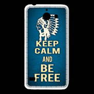 Coque Huawei Y550 Keep Calm and Be Free Bleu