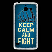 Coque Huawei Y550 Keep Calm and Fight Bleu