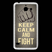Coque Huawei Y550 Keep Calm and Fight Gris