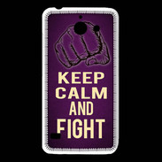 Coque Huawei Y550 Keep Calm and Fight Violet