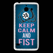 Coque Huawei Y550 Keep Calm and Fist BLeu