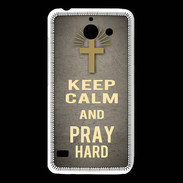 Coque Huawei Y550 Keep Calm and Pray Christian Gris