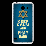 Coque Huawei Y550 Keep Calm and Pray jewish BLeu