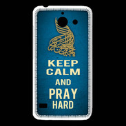 Coque Huawei Y550 Keep Calm and Pray Muslim Bleu