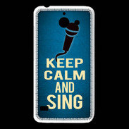 Coque Huawei Y550 Keep Calm and Sing Bleu