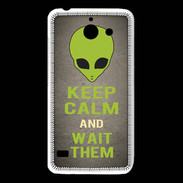 Coque Huawei Y550 Keep Calm and Wait Alien Gris